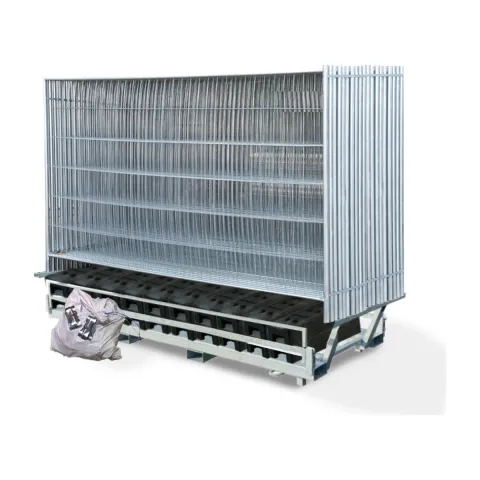 Bauzaun-Komplettset 103 m auf Kombipalette – 30 Elemente + PVC-Füße + Schellen