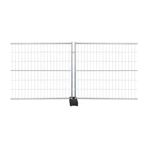 Bauzaun-Komplettset 17 m – 5 Elemente + PVC-Füße + Schellen