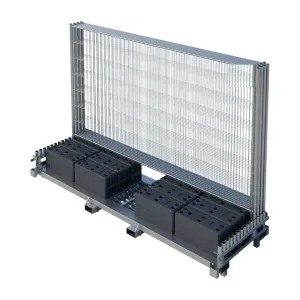 Bauzaun-Komplettset 103 m auf Kombipalette – 30 Elemente + PVC-Füße + Schellen
